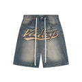 VALLEY Embellished Blue Denim Jorts — front