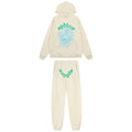 Sp5der Cream Graphic Hoodie & Sweatpants Matching Set — hero