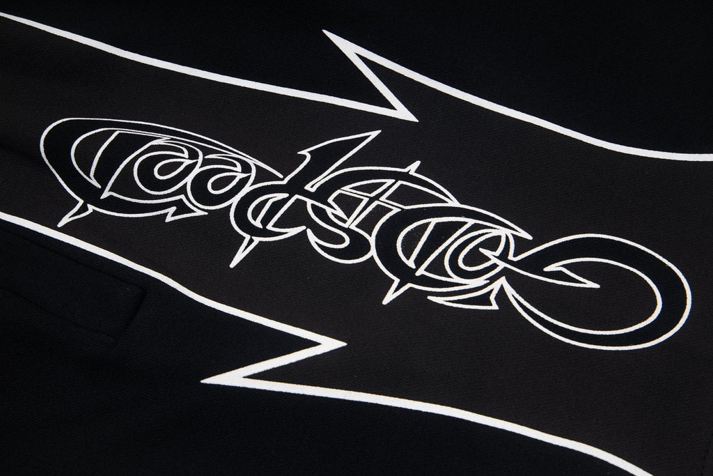 Godspeed Printed Side-Panel Drawstring Shorts — detail