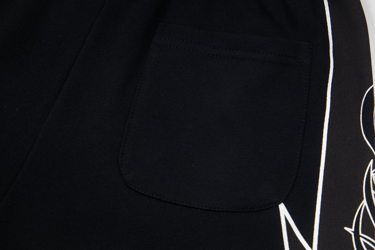 Godspeed Printed Side-Panel Drawstring Shorts — detail