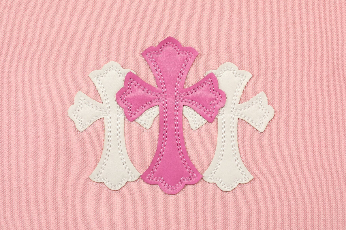 Chrome Hearts Pink Graphic Applique Crewneck Sweatshirt — detail