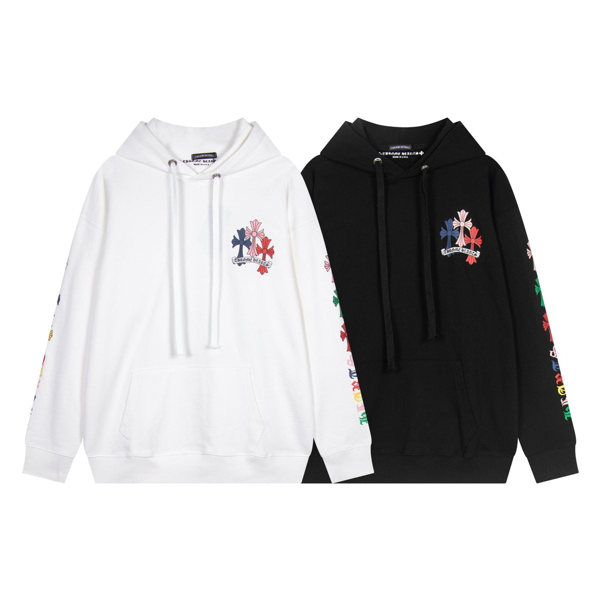 Chrome Hearts Multicolor Floral Cross Graphic Hoodie — comparison