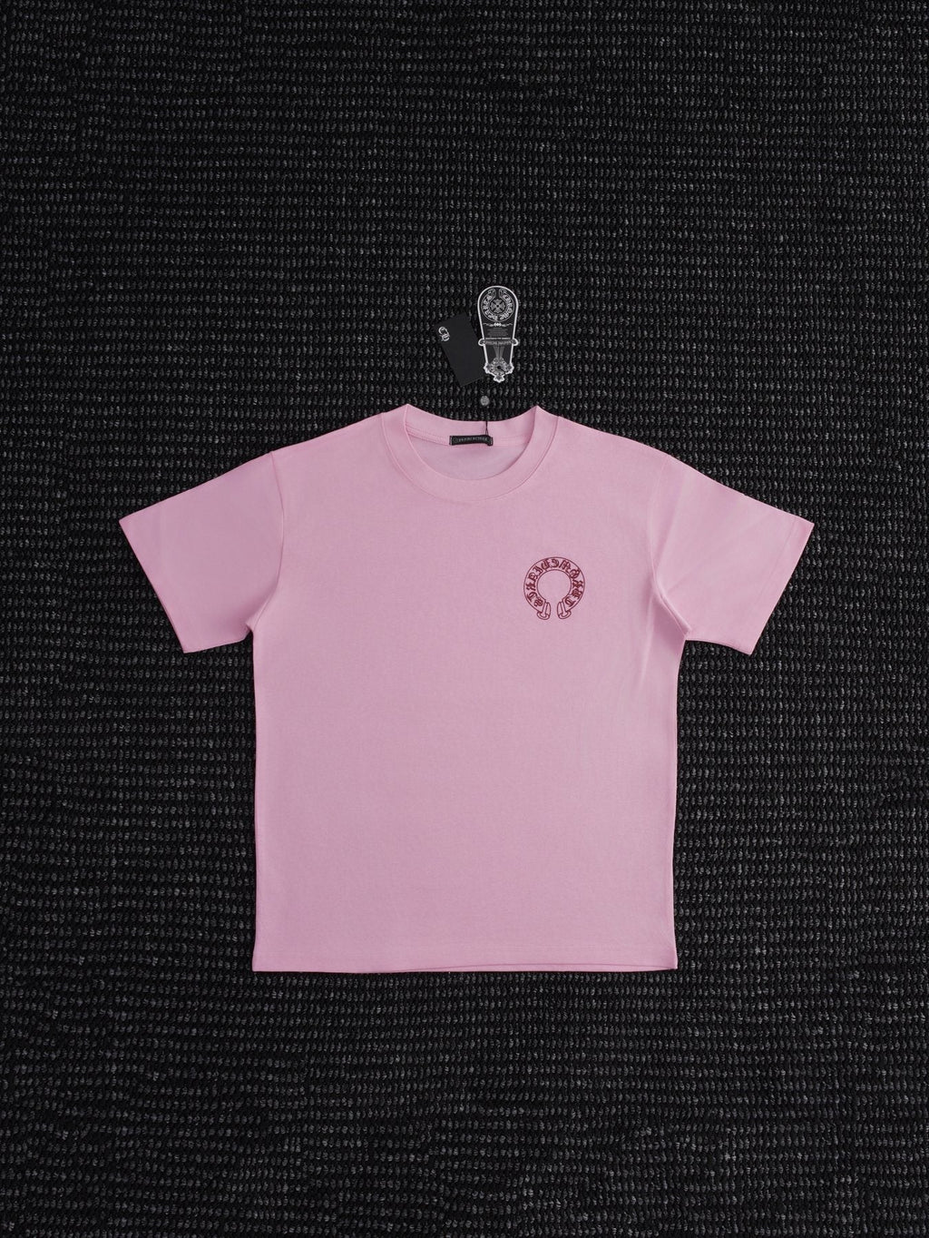 Chrome Hearts Pink Horseshoe Graphic T-Shirt — front