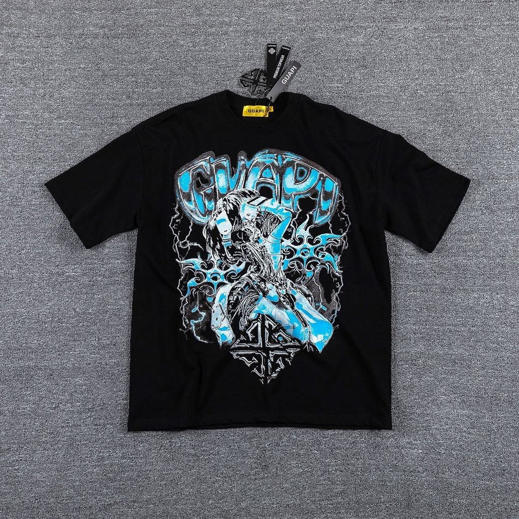 GUAPI Blue Graphic Short-Sleeve T-Shirt — hero