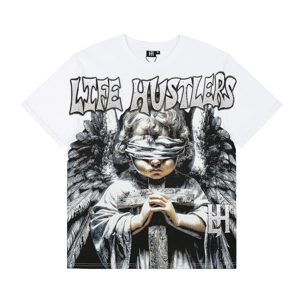 Life Hustlere LIFE HUSTLERS Angel Graphic T-Shirt - White/Black — hero