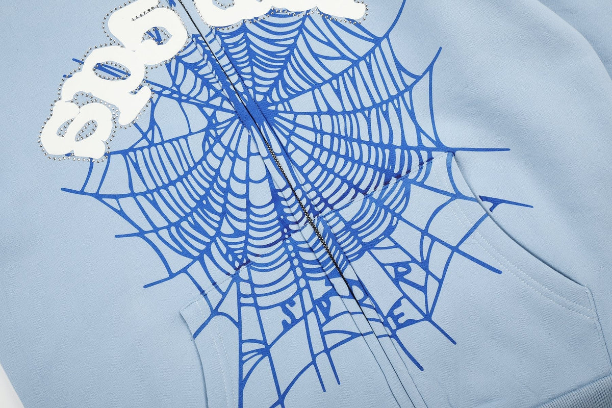 Sp5der Spiderweb Graphic Zip Hoodie — detail