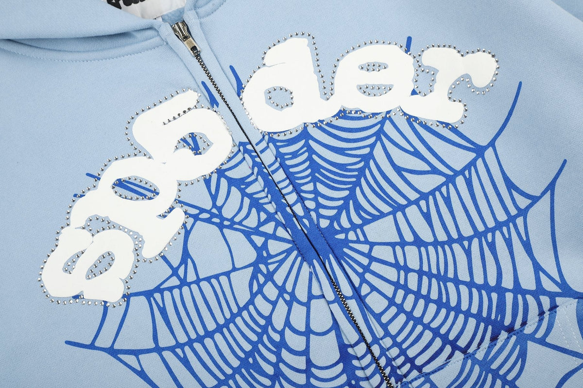 Sp5der Spiderweb Graphic Zip Hoodie — detail