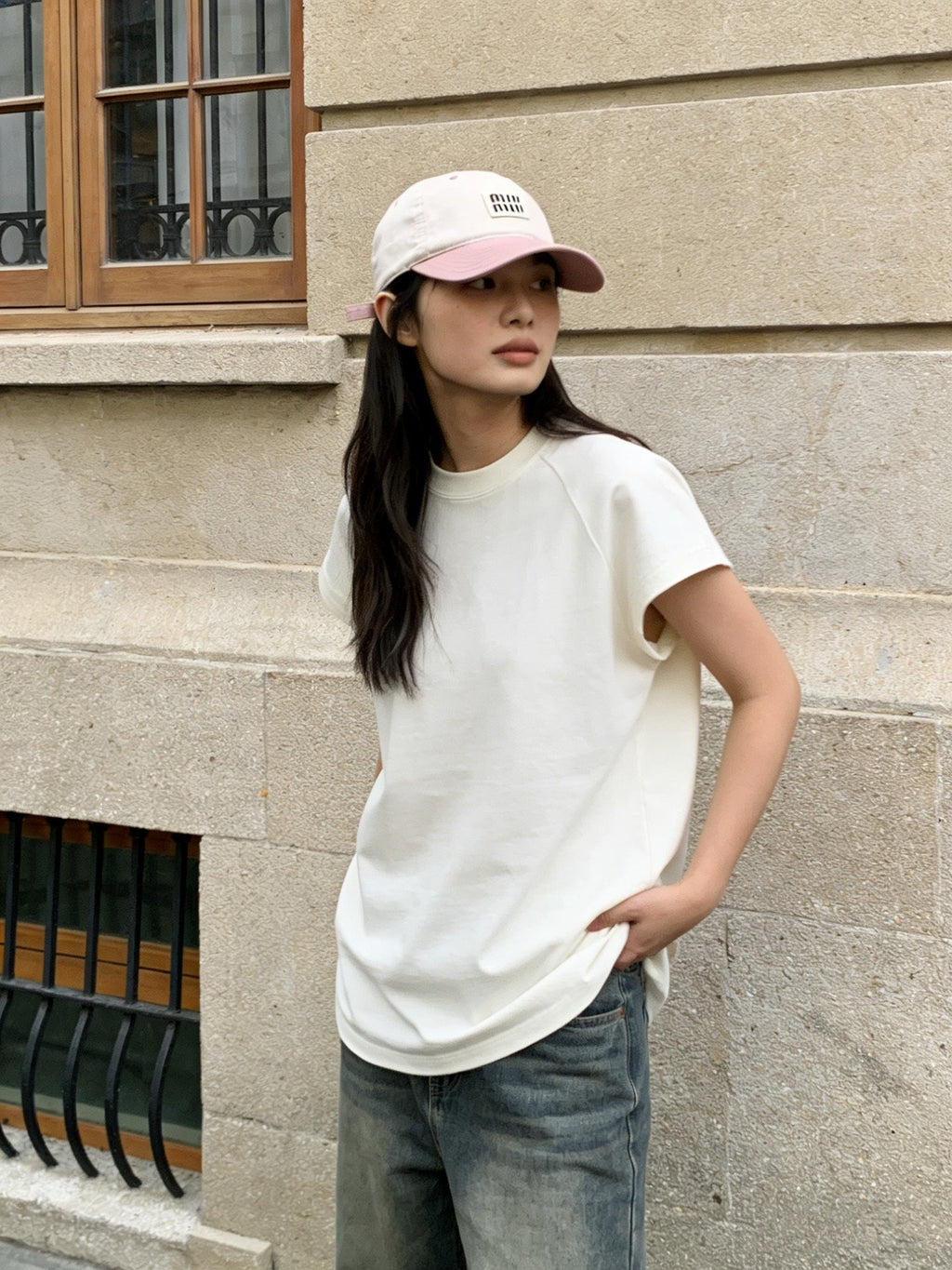 Miu Miu Color-Block Logo Baseball Cap